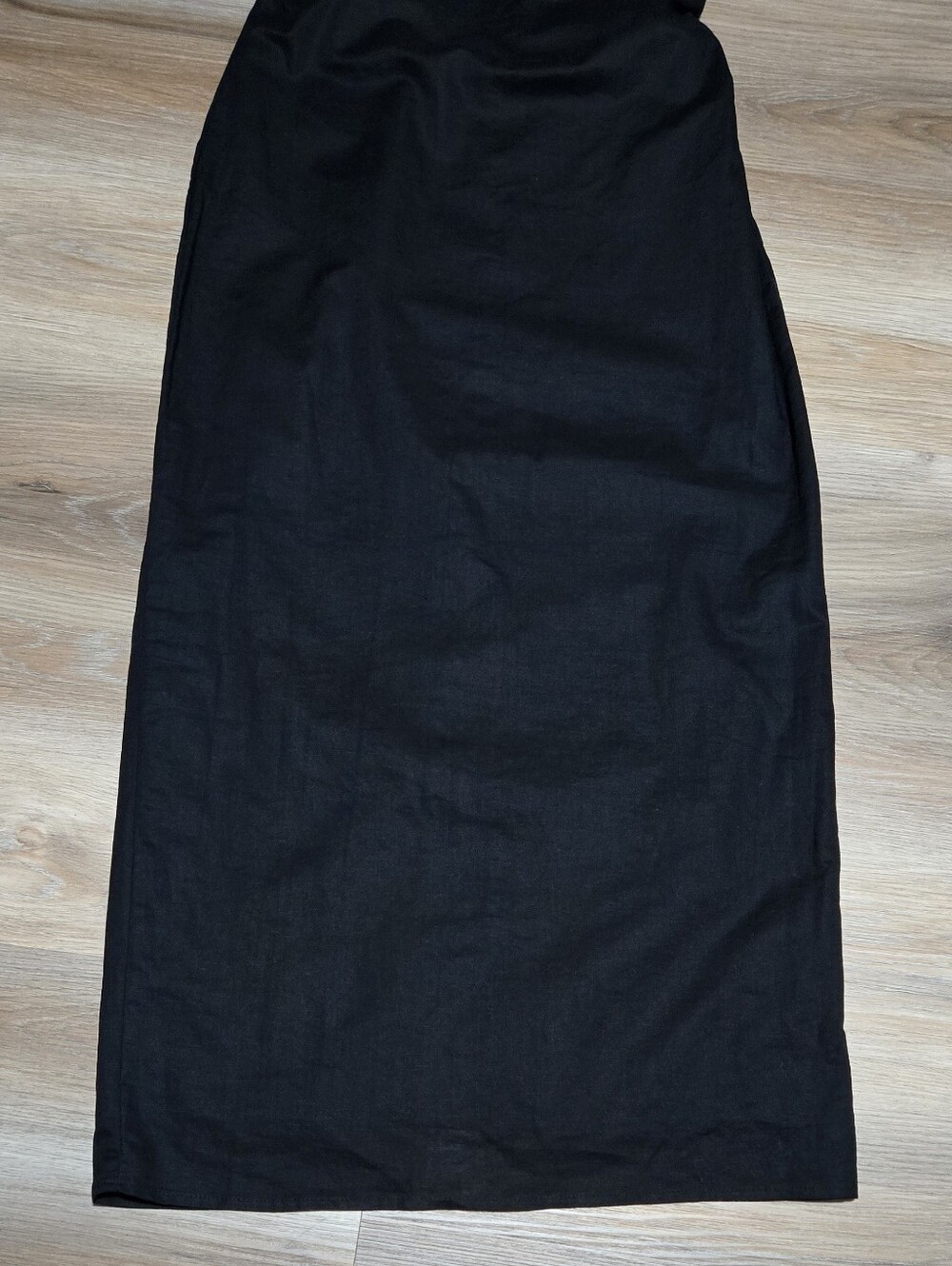 NWT Commense Linen Cowl Neckline Elegant Black Sleeveless Sheath Dress - Size M - Picture 5 of 15